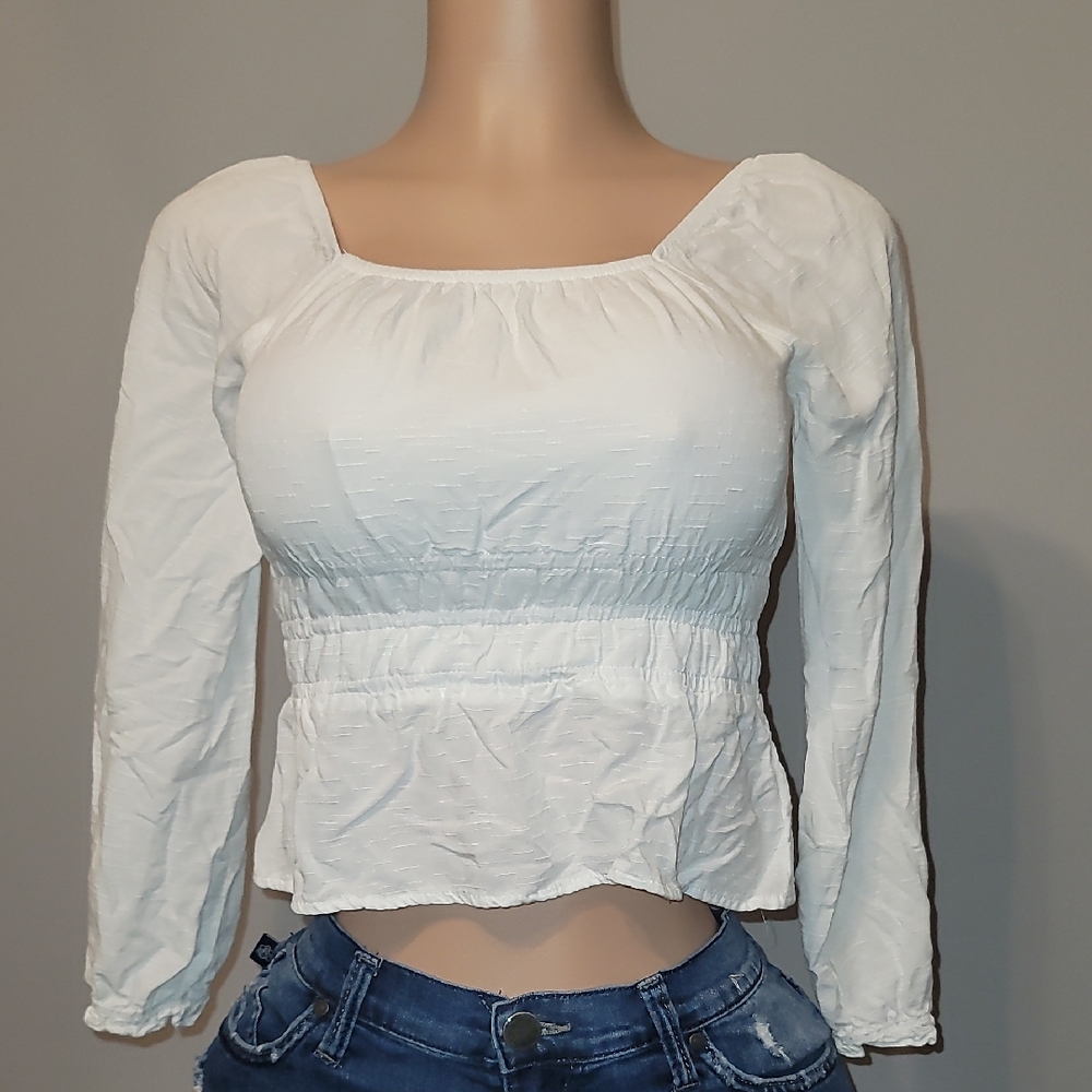 Art Class White Long Sleeve Blouse